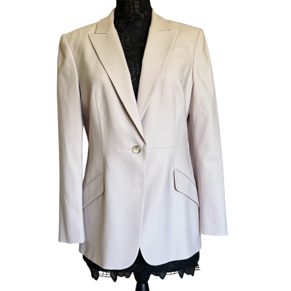 Nordstrom Pastel Lilac Baby Powder Pink Purple Wool Fitted Tailored Blazer